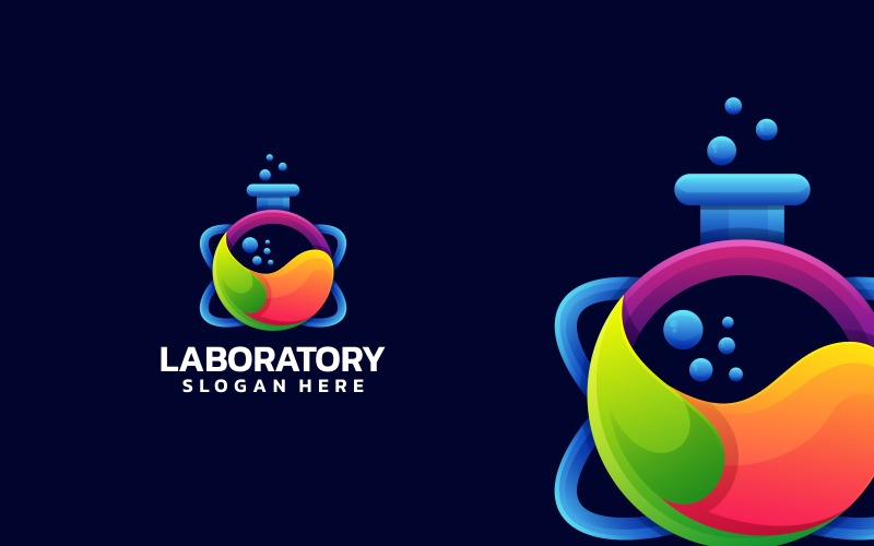 Laboratory Gradient Colorful Logo Logo Template