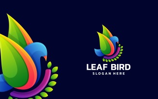 Leaf Bird Gradient Logo Style