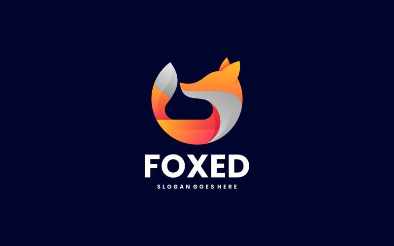 Vector Fox Gradient Color Logo Logo Template