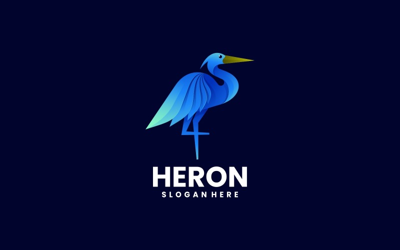 Vector Heron Color Gradient Logo Logo Template