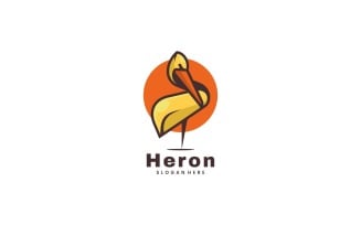 Vector Heron Simple Mascot Logo Design