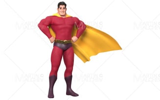 Superhero Standing Tall 3D Render