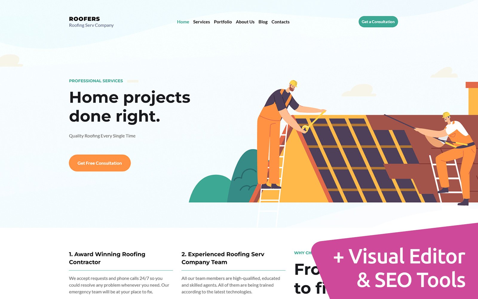 Template #241697 Roofing Roofer Webdesign Template - Logo template Preview