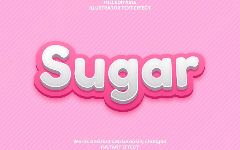 3d Soft Pink-Editable Text Effect, Pink And White Text Style, Graphics Illustration Vector Graphic