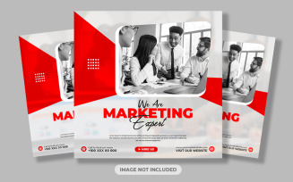 Digital Marketing Red And White Social Media Post Design Template