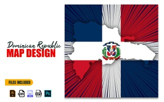 Dominican Republic National Day Map Design Illustration