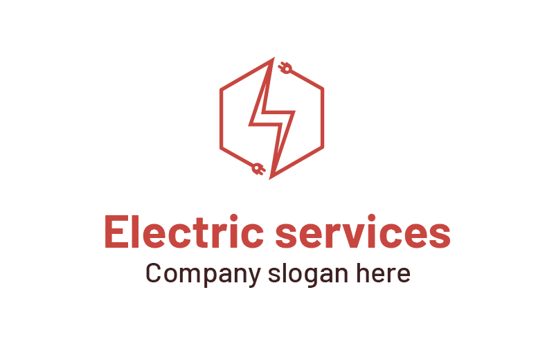 Electric Logo And Polygon Shape Logo Template