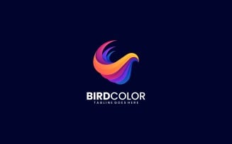 Abstract Bird Color Gradient Logo Style