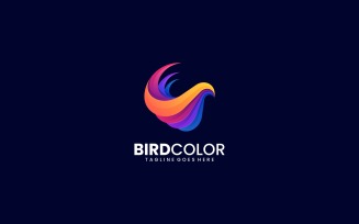 Abstract Bird Color Gradient Logo Style