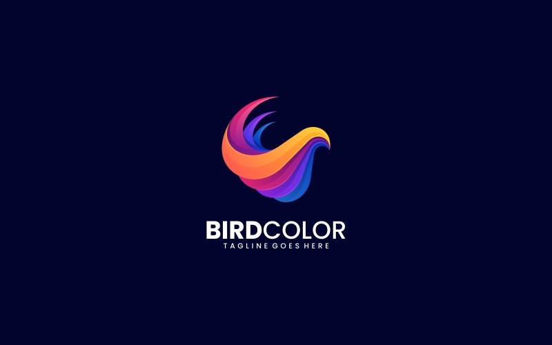 Abstract Bird Color Gradient Logo Style Logo Template