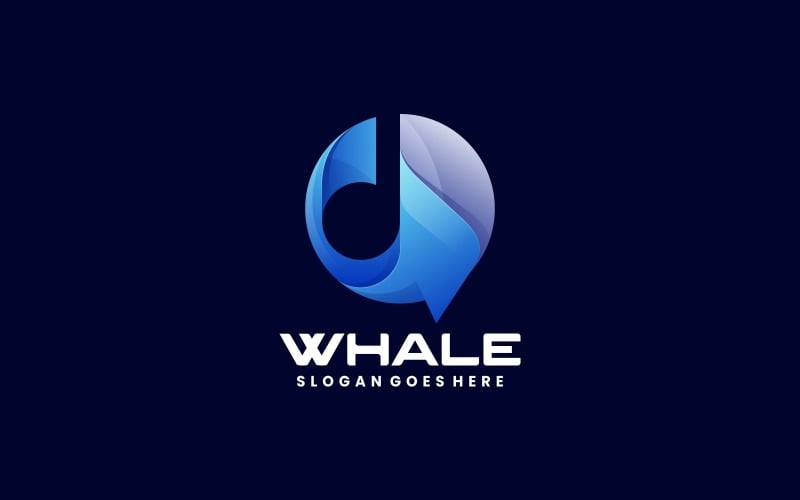 Circle Whale Gradient Logo Design Logo Template