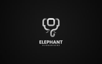 Elephant Line Art Logo Design