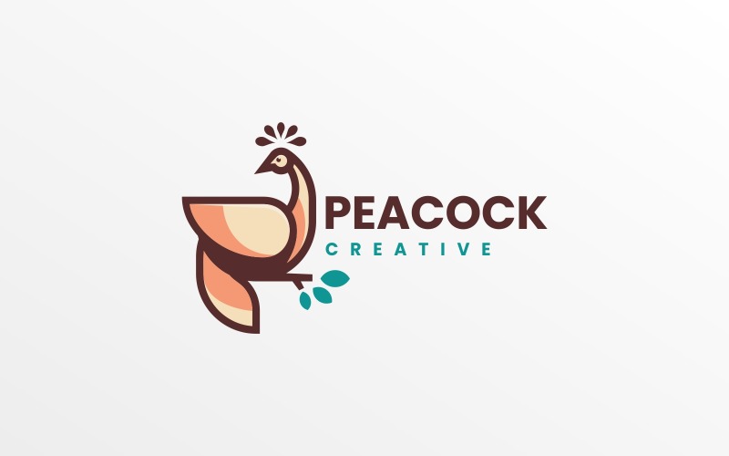 Peacock Simple Mascot Logo Logo Template