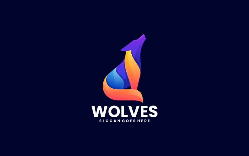 Wolf Colorful Logo Design Logo Template