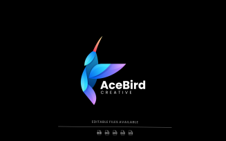 Flying Bird Color Gradient Logo Design