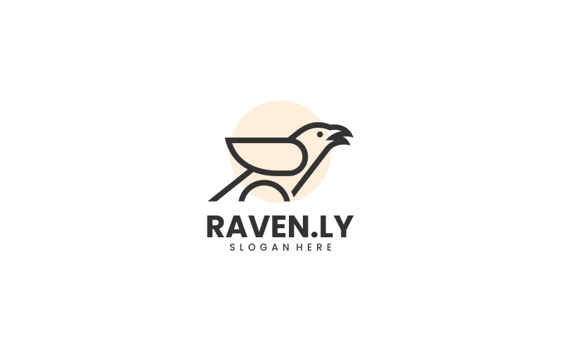 Raven Line Art Logo Style Logo Template