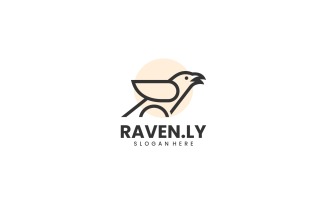 Raven Line Art Logo Style