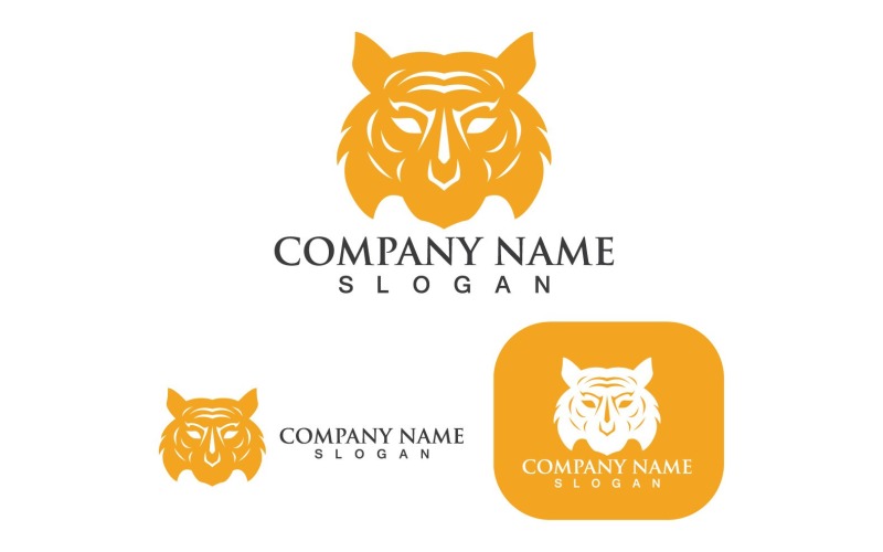 Tiger Head Logo And Symbol Vector V Logo Template
