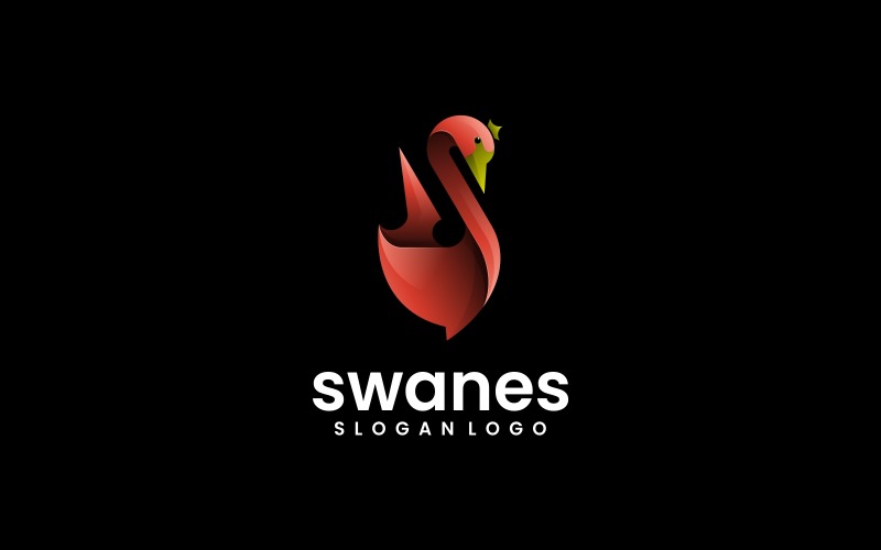 Vector Swan Gradient Logo Logo Template