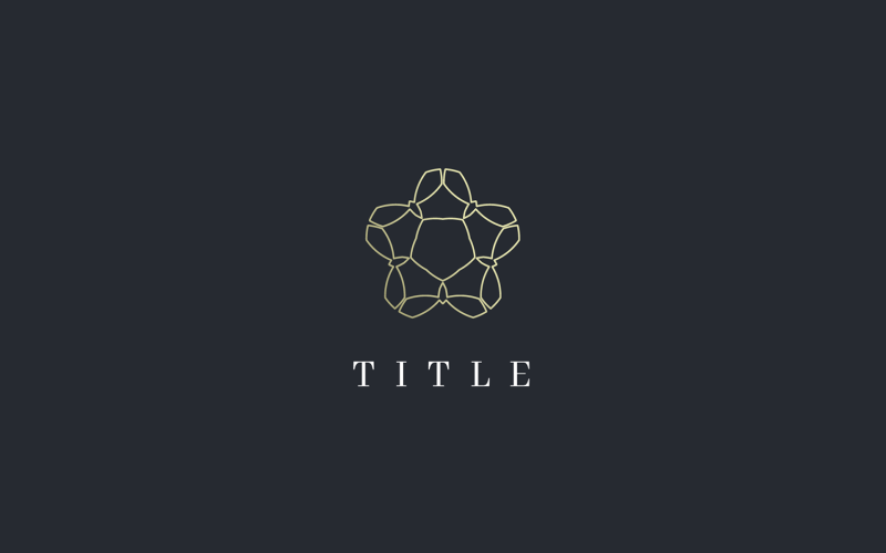 Luxury Angular 5 Pointed Flower Golden Logo Logo Template