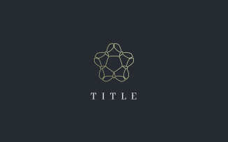 Luxury Angular 5 Pointed Flower Golden Logo