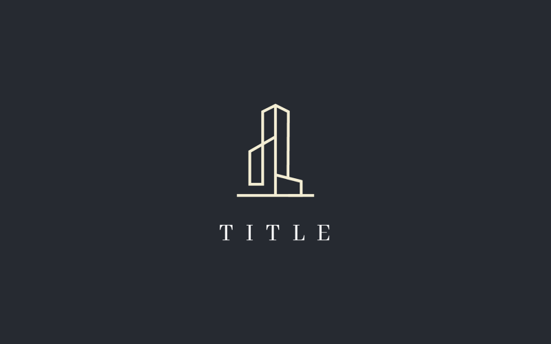 Luxury Angular Building Tower Construction Golden Logo Logo Template