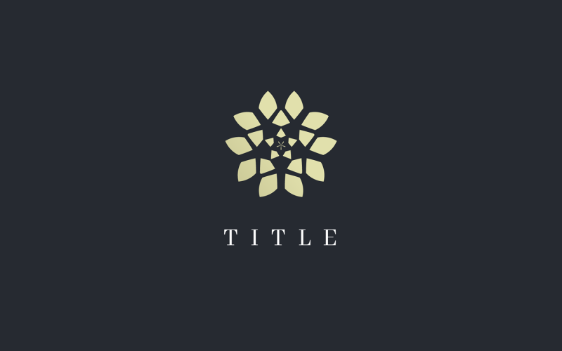 Luxury Angular Floral Organic Blossom Golden Logo Logo Template