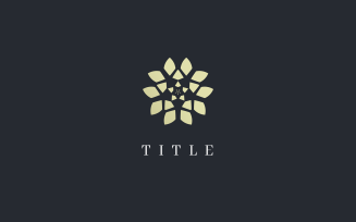 Luxury Angular Floral Organic Blossom Golden Logo
