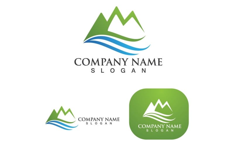 Mountain And Sun Logo And Symbol V4 Logo Template
