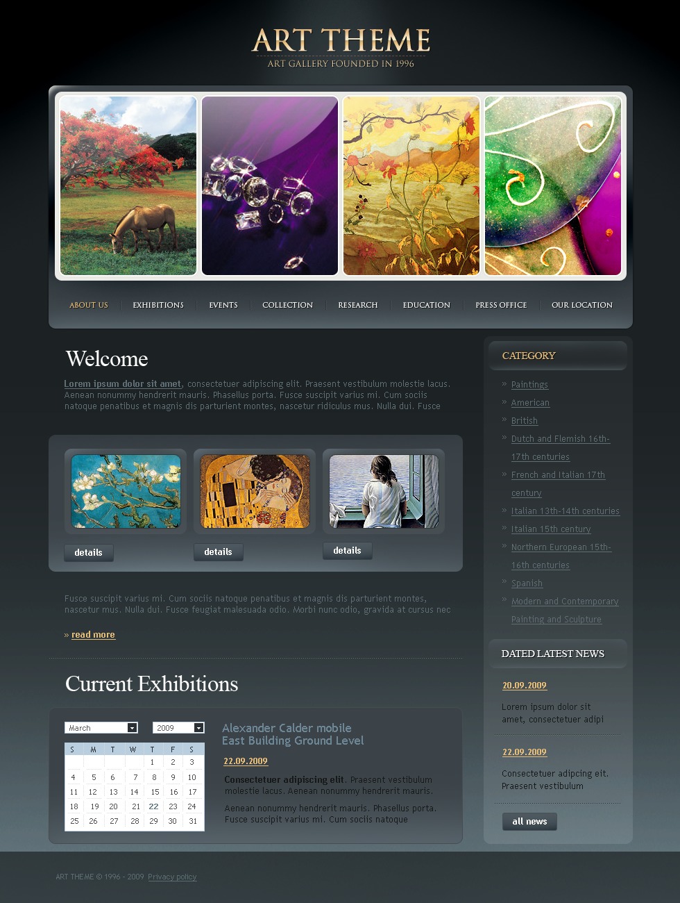 Art Gallery Website Template #24250