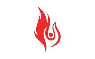 Fire Hot Flame Logo And Symbol V7