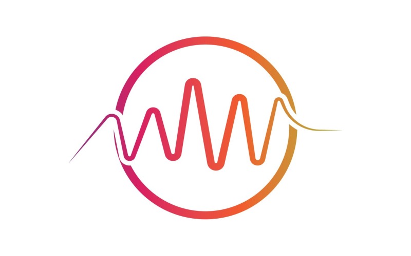 Sound Wave Equalizer Line Logo V Logo Template