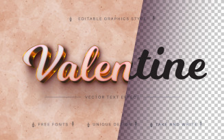 Valentine Gold - Editable Text Effect, Font Style, Graphics Illustration