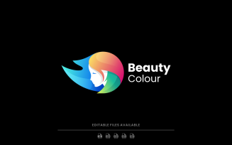 Beauty Woman Gradient Colorful Logo