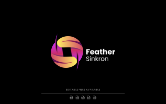 Feather Gradient Colorful Logo Style