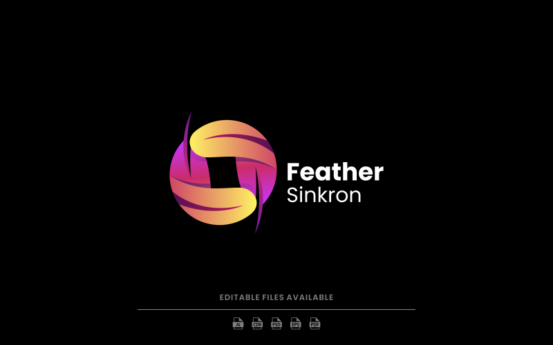 Feather Gradient Colorful Logo Style Logo Template