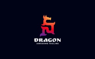 Vector Dragon Color Gradient Logo