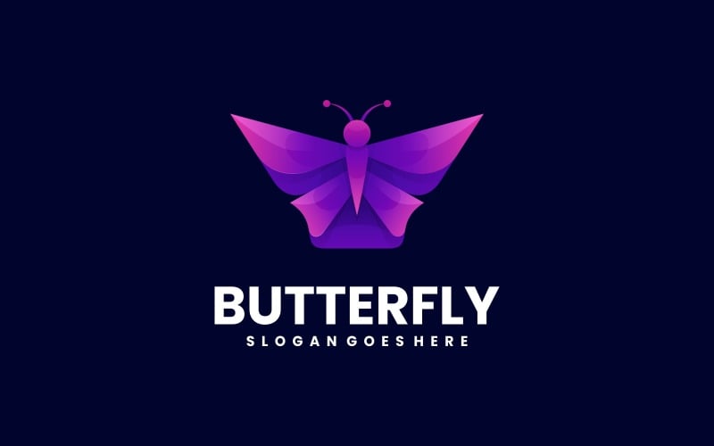 Vector Logo Butterfly Gradient Design Logo Template