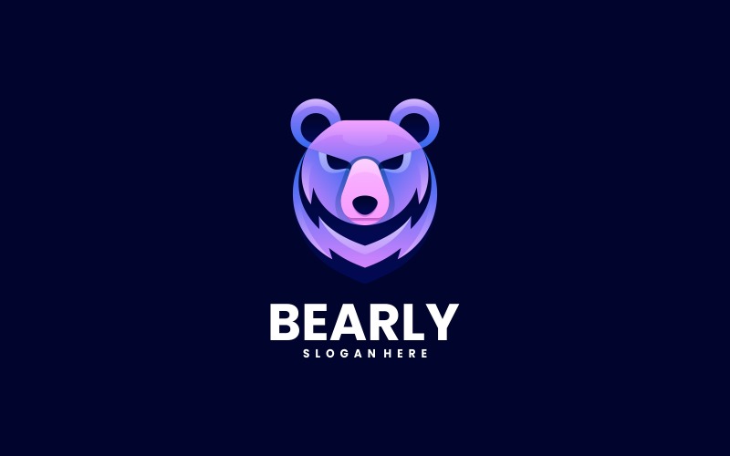 Bear Head Color Gradient Logo Logo Template