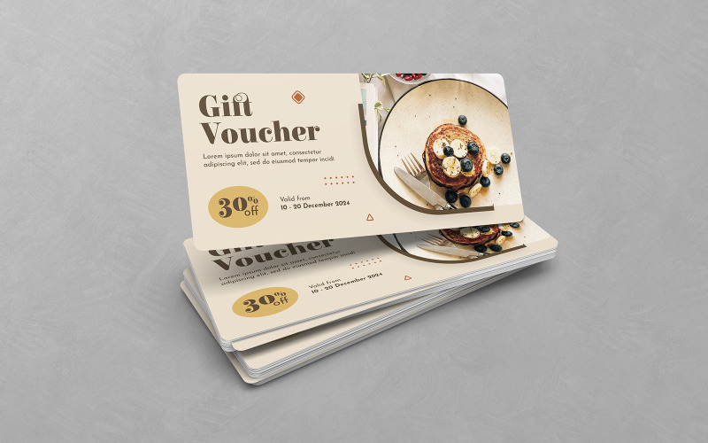 Food Gift Voucher Coupon PSD Templates Corporate Identity