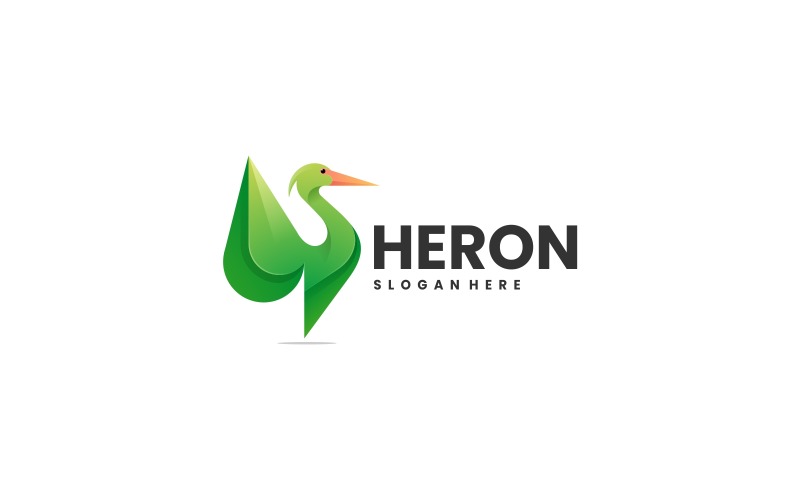 Heron Gradient Color Logo Logo Template