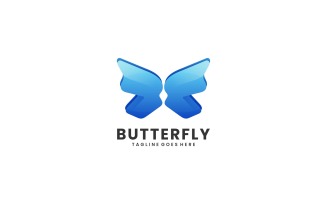 Vector Logo Butterfly Gradient Template