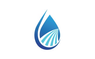 Waterdrop And Leaf Nature Elements Logo V13