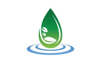 Waterdrop And Leaf Nature Elements Logo V14