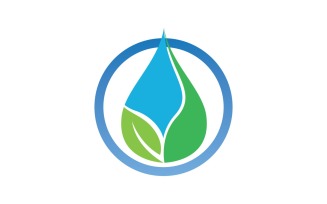 Waterdrop And Leaf Nature Elements Logo V18