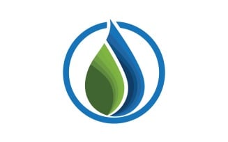 Waterdrop And Leaf Nature Elements Logo V20