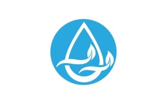 Waterdrop And Leaf Nature Elements Logo V23