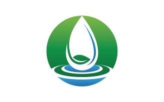 Waterdrop And Leaf Nature Elements Logo V28