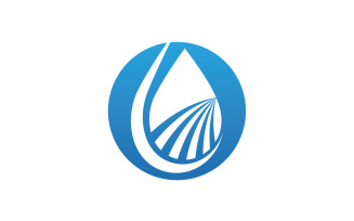 Waterdrop And Leaf Nature Elements Logo V32