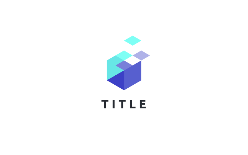 Contemporary Angular Box Data Cube Tech Logo Logo Template